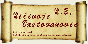 Milivoje Baštovanović vizit kartica